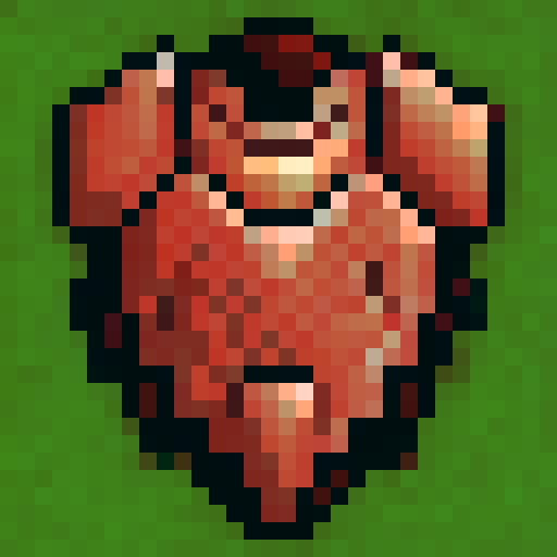 Vine-wrapped druid armor with earthy brown and vibrant green hues, featuring intricate leaf patterns and a minimalist, pixelated design perfect for a 32x32 game asset