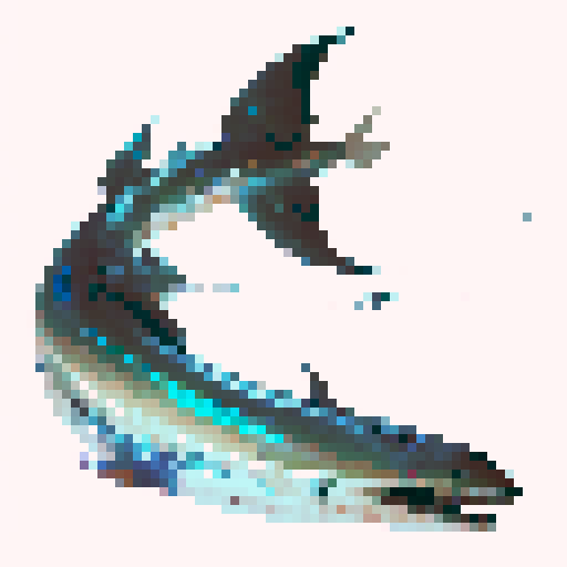 Vicious looking barracuda with large razor teeth, fantasy rpg