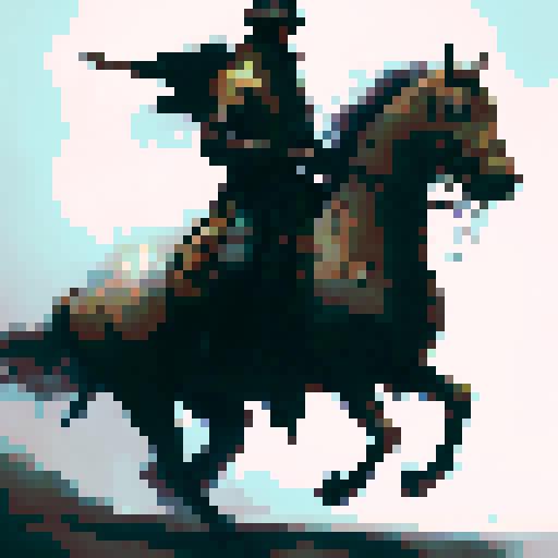 cavalry soldier on horseback holding a spear, horse front legs up and galloping