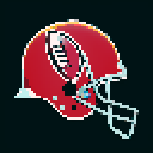 WFL world football league american pro football helmet, NFL, flat, facing right, pixel art, retro, icon, colorful