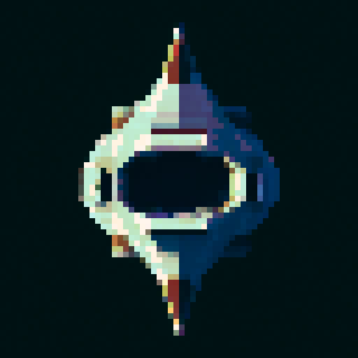 a pure 2d sprite for a space game. a top down view of a triangular spaceship all by itself ,style of the 80s. The spaceship should not have any shadows.