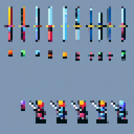create 2d sword sprites
