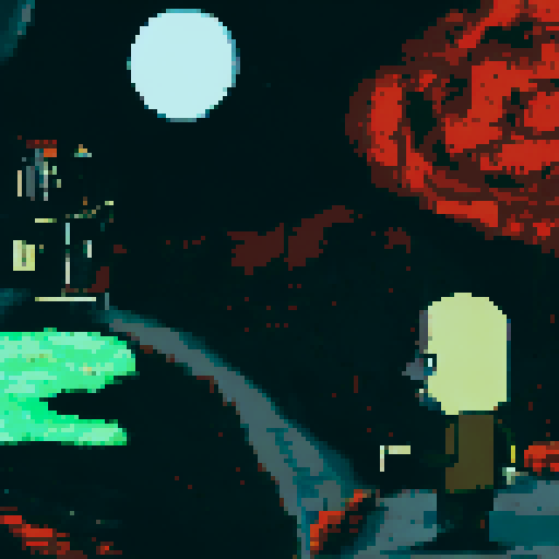 Square jaw protagonist in the bottom right with cigarette and shiny golden gun in left hand which is promenant, dark green top, brown trousers

generate a 1920x1080 image please