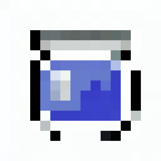 a magic jar character, filled with blueberry jam