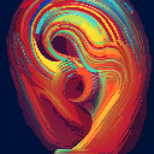 crazy artist, vibrant colors, intricate details, pixel art, abstract shapes, swirling patterns, dynamic composition, exaggerated features, energetic brushstrokes, playful textures, whimsical characters