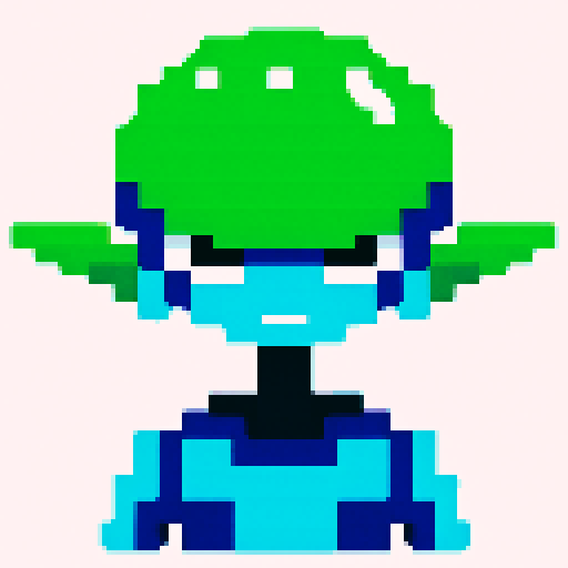 alien, vibrant colors, retro 8-bit, low resolution, extraterrestrial beings, blank background, pixel art, sRGB
