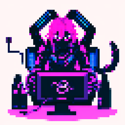 cute cyberpunk scorpion with human head, human head is from anime inspired character with vibrant hair, expressive eyes, and a playful smile, scorpion is playing computer games, tables with potato chips and coca cola, scorpion's tail should be fully in the picture