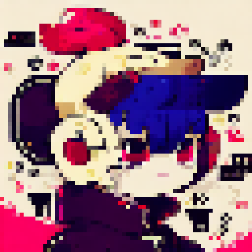 Colorful crypto creature with a detailed character portrait in close-up, featuring an anime style and pixel art.