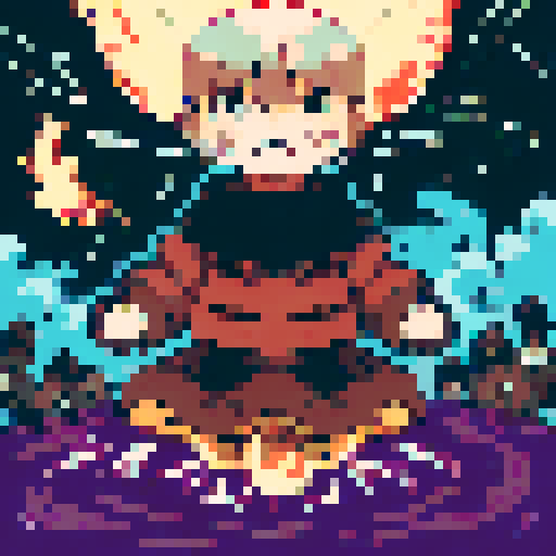 A group of adventures gather around a campfire telling stories to eachother. The male warrior is leaning forward, on hand resting in his lap, the other raised up in a jovial manner as he regales the tales of his travels. The female wizard, whom is rather voluptuous, keeps to herself as she reads her book of spells in one of her hands, the other playing with a little flame wick. The wizards legs are crossed  under her long violet dress, her big rimmed hat resting stop of her head.