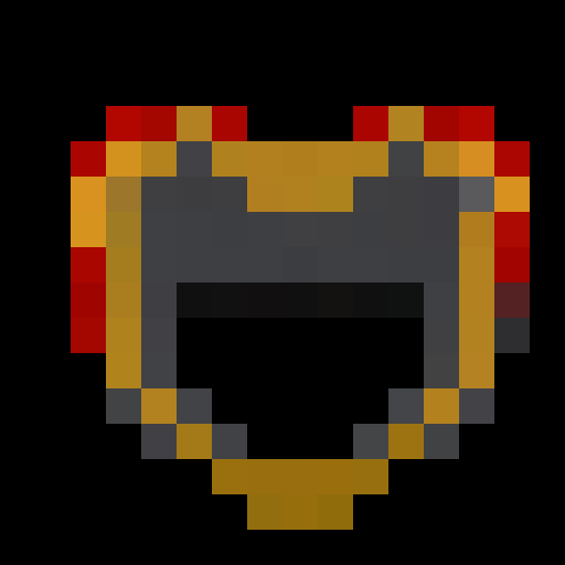 A heart container, with a question mark within it. Themed to look like a Lucky block