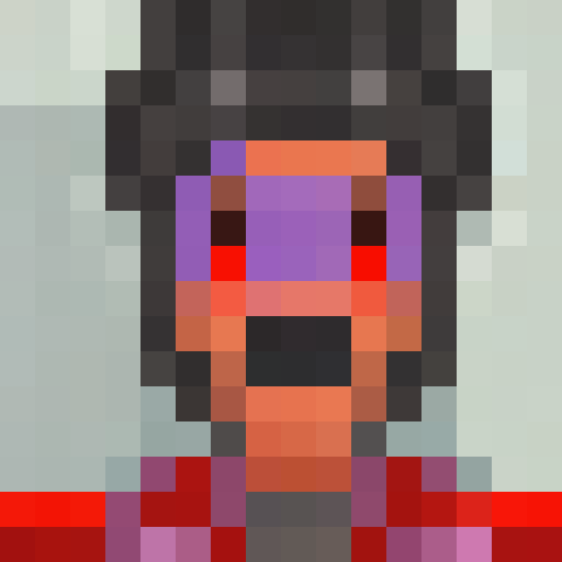 Pixel art portrait of a funny man with a close-up view, keeping the game icon style in mind.