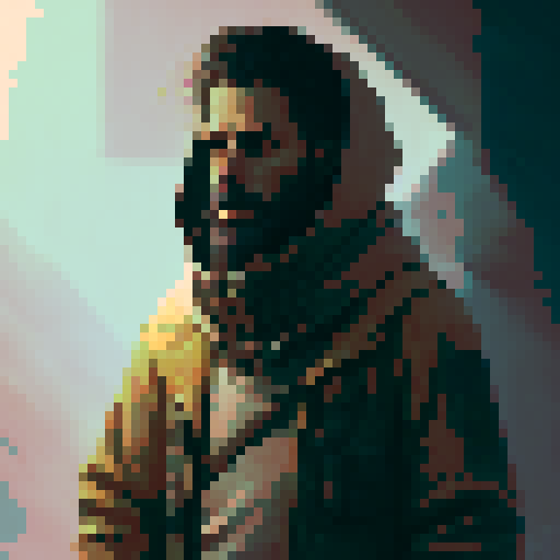 old librarian with a long beard portrait, hooded figure, fantasy RPG