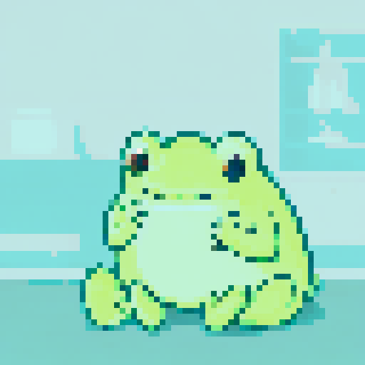 In the cozy ambiance of a dimly lit room, a small, jovial frog perches comfortably upon a plush couch chair, its diminutive size emphasized by the vastness of the furniture. The flickering flames of a nearby fireplace cast a warm glow, enveloping the space in a soft, golden light, creating an atmosphere of comfort and relaxation. With a mug clasped delicately between its tiny webbed fingers, the contented frog takes a sip of steaming coffee, its expression reflecting pure bliss.
