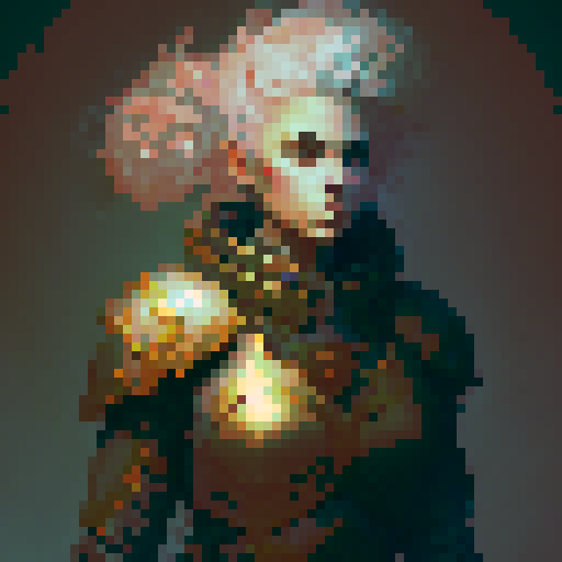 female water genasi half dwarf, red plate armor, flaming longsword, large stone tower shield with runes, fantasy RPG