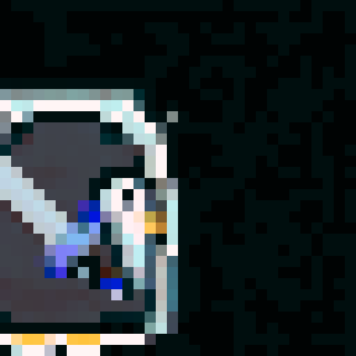 penguin standing facing right holding sword