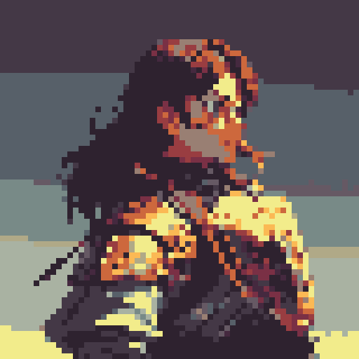 knight in armor, sword and shield, oblique side view, golden "V" embossed shield, brown hair, no helmet, game icon, 32x32 sprite