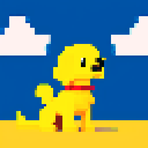 8-bit yellow dog