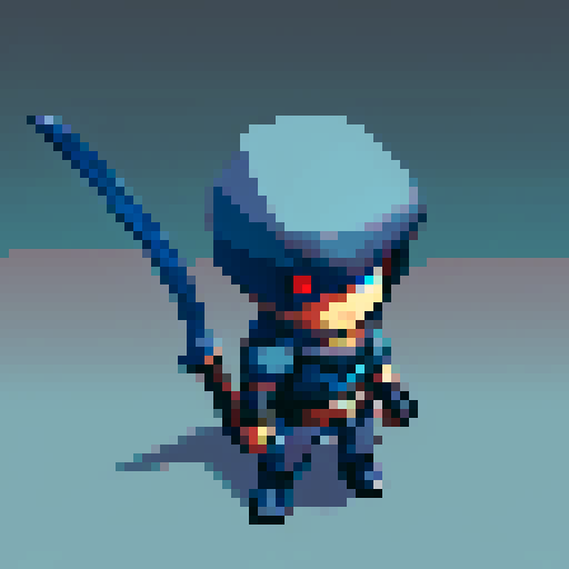 Game character rogue-like game with top view, regular guy with weapon and hand pet, cyberpunk, gray background, 16-bit, controls time, attack animation, attacks, attacking with a sword