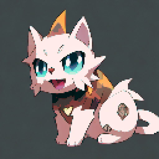 I want a picture of cat chilling beside campfire at night