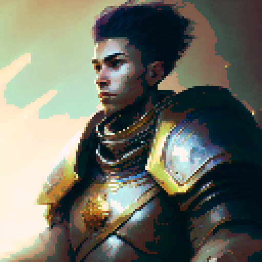 Human Male Paladin, adorned in large plate armor, emanating a godly aura, basked in the radiant sunlight, wielding a mighty mace, In a stoic pose, ready for battle in a fantasy Medieval RPG style