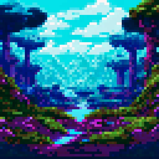 fantasy landscape, dead trees on floor, wasteland, jagged rocks, sRGB, pixel art, background, landscape