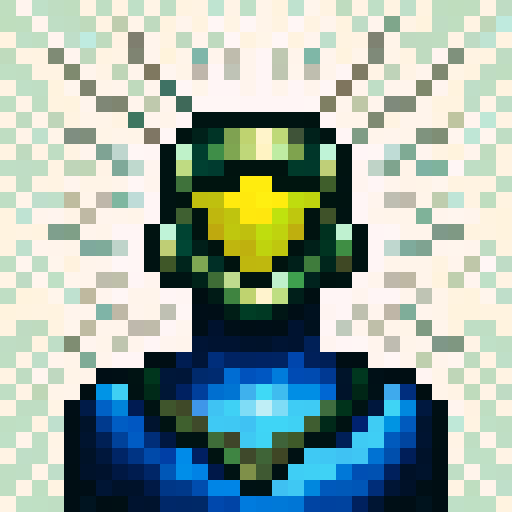 helmet, game icon, 32x32 pixel art, sRGB, skill art, close up, portrait, metallic shine, intricate details, vibrant colors, dynamic lighting