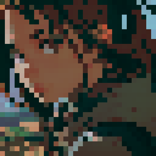 Dirt tile, pixelated, depicting a 16x16 portrait of textured brown soil, grayscale, black & white