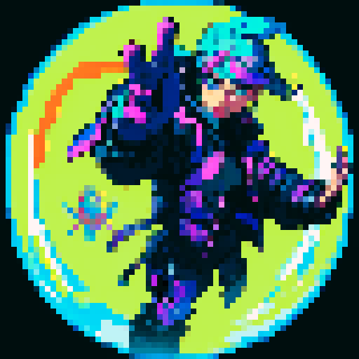 Cyber punk force field alive with energy
