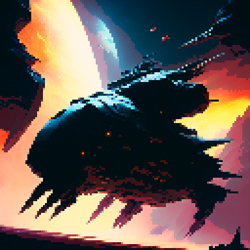 A towering, armored space marine wields a glowing plasma cannon while charging into battle alongside a swarm of otherworldly creatures, set against a backdrop of a dark and foreboding planet with fiery red skies and jagged rock formations