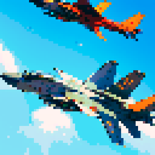 fighter jet soaring, vibrant colors