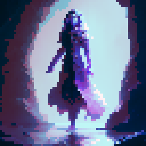 create a water element wizard with an amethyst inspired color palette casting a protection spell over him