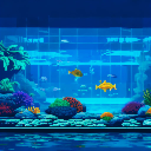 sealife museum inside perspective looking at the aquarium