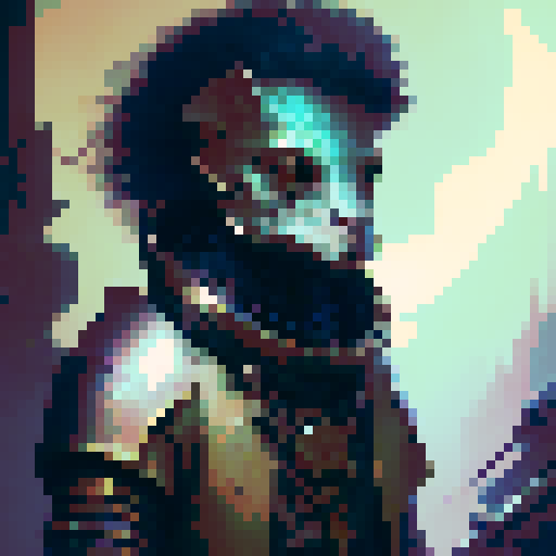 knight, medieval, pixel art, close up, portrait,