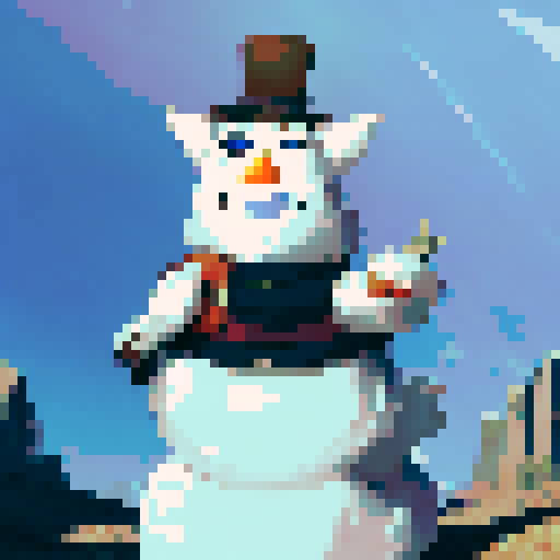 a snowman in the desert
