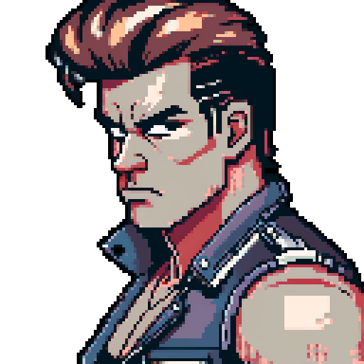 tough looking semi-muscular adult leather greaser, biker man, with black pompadour.  greaser portrait, power pose