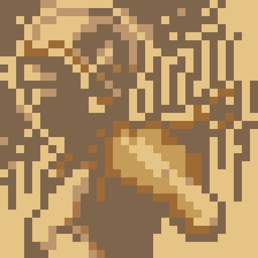 Human figure , faceless, nude, wielding a bow or throwing object, targeting animal, greenery background, pixel art, sRGB