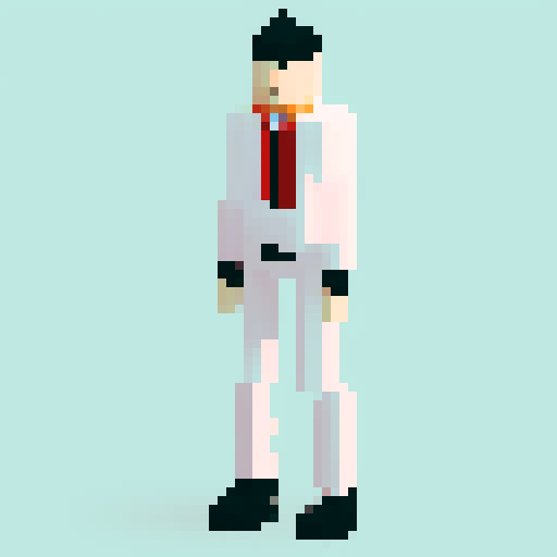 main hero, white background, human