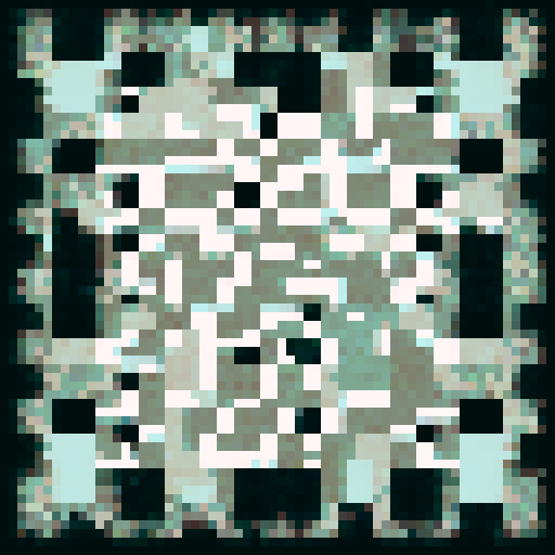 Black and white checkerboard square with a thin brown outline.