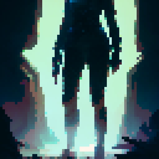 female warrior, light saber, tall robot, lasers from eyes, woods, monsters, innocent people, fantasy RPG