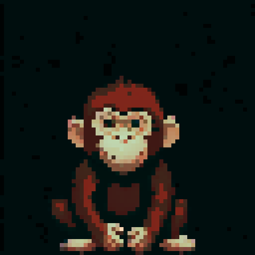 A little monkey made of wood, holding a branch, the little monkey's tail shaking from side to side, appears lively. Increase playfulness, tilt your head, and then stop tilting. white background