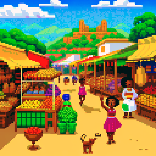 African market full of life