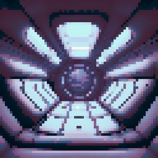 The interior of a small, rounded spaceship from a flat side view.   A small, rounded spaceship interior with smooth, curved walls and large windows in the back showing space. In the center is a cryo-pod with a sleeping human inside. A screen on the side and a control panel