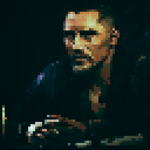 portrait of this guy with a plain tan background. Only shoulders and up facing forward.