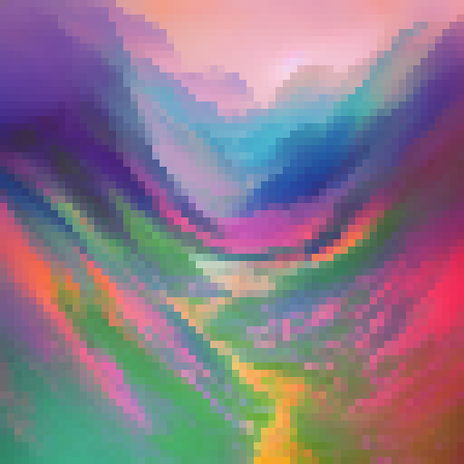 Vibrant, swirling colors collide with surreal, dreamlike imagery in this psychedelic land, beckoning you to explore its trippy, otherworldly landscape portrait.