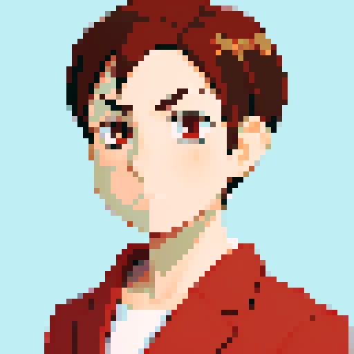 minister of economy, brown hair, close-up, confident stance, anime style, pixel art, suit, front view, 40-years-old, front view, bust 