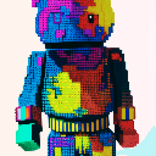 colorful pixel lego blocks arranged in a playful, vibrant composition, showcasing the intricate details and vibrant colors of pixel art in the sRGB color space
