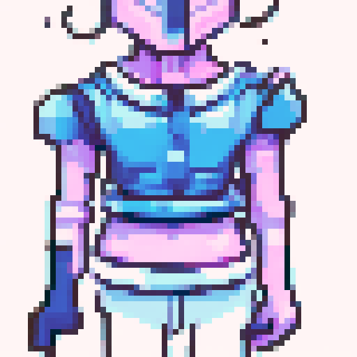 Cozy, sleepy character sprite, purple and blue shades, pixel art style, isometric view, fantasy RPG