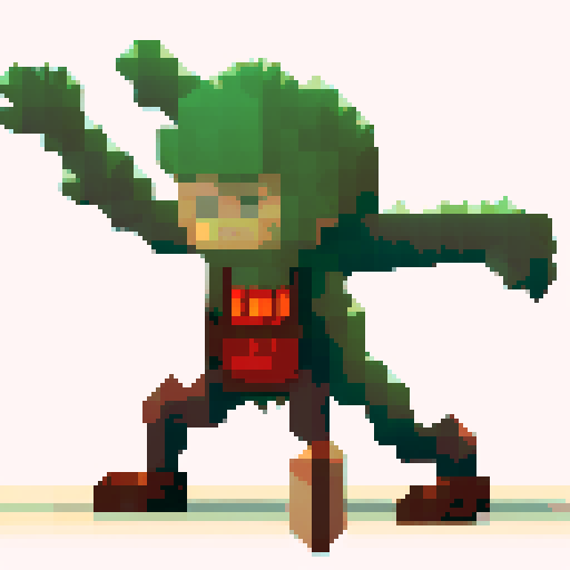goblin, full body, standing still, wearing loincloth, sharp claws, pixel art