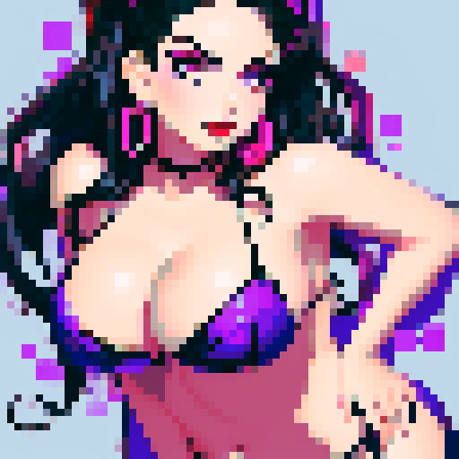 curvy, cute, goth girl,  black hair, purple eyeshadow, red lipstick. Wearing bikini. glamour shot.