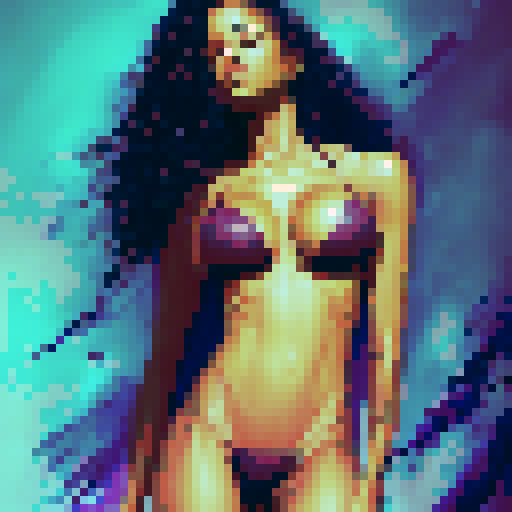 Create a black Brazilian woman, thin, perfect big ass, small breasts, defined abdomen, toned legs, wearing sexual fantasy, 19 years old, super hot, super naughty, tattoos, she is a porn model, perfect body, perfect breasts